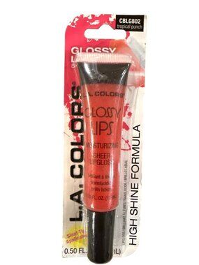 L.A. Colors Lip Gloss GLOSSY LIPS CBLG802 TROPICAL PUNCH Red Moisturizing Sheer